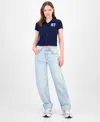 Madden Girl Juniors' Roll-cuff Barrel-leg Jeans In Blue