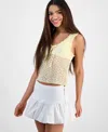 Madden Girl Juniors' Sleeveless Lace Tank Top In Yellow