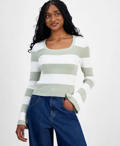 Madden Girl Juniors' Square-neck Sweater In Multi