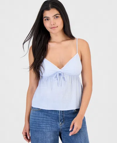 Madden Girl Juniors' Striped Cotton Sleeveless Top In Blue