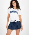 Madden Girl Juniors' Varsity Pleated Drawstring Skirt In Blue
