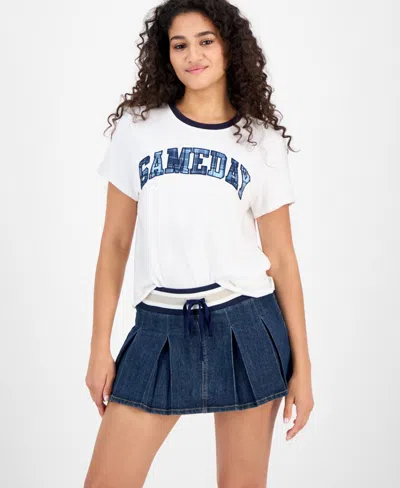 Madden Girl Juniors' Varsity Pleated Drawstring Skirt