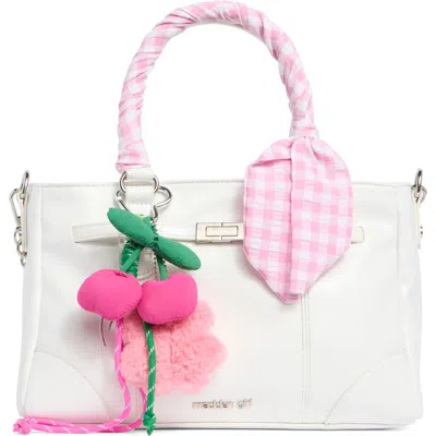 Madden Girl Kids' Crinkle Faux Leather Satchel In White
