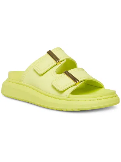 Madden Girl Kingsley Womens Strappy Slip On Slide Sandals In Yellow