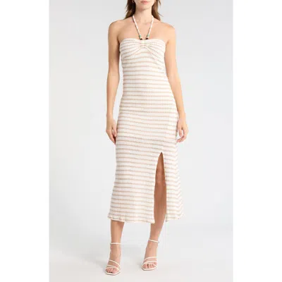 Madden Girl Knit Maxi Halter Dress In White