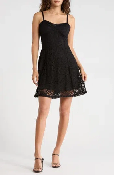 Madden Girl Lace Fit & Flare Dress In Black