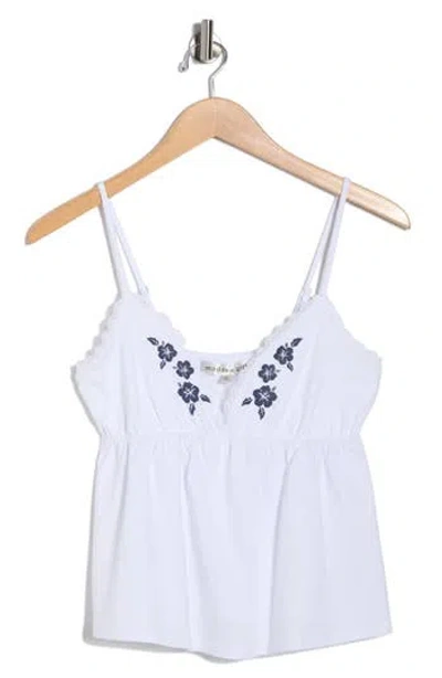 Madden Girl Lace Trim Babydoll Camisole In White