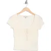 Madden Girl Lace Trim Top In Neutral