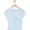 Madden Girl Lace Trim Top In Blue