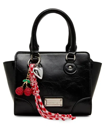 Madden Girl Livs Straw Mini Tote In Black