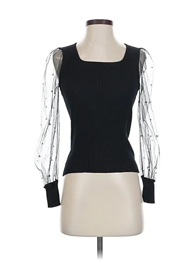 Pre-owned Madden Girl Long Sleeve Top Black Square Neckline Tops