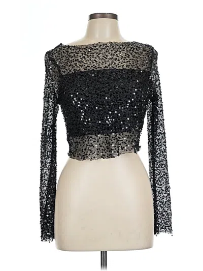 Pre-owned Madden Girl Long Sleeve Top Black Strapless Neckline Tops