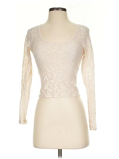 Pre-owned Madden Girl Long Sleeve Top Ivory Sweetheart Neckline Tops