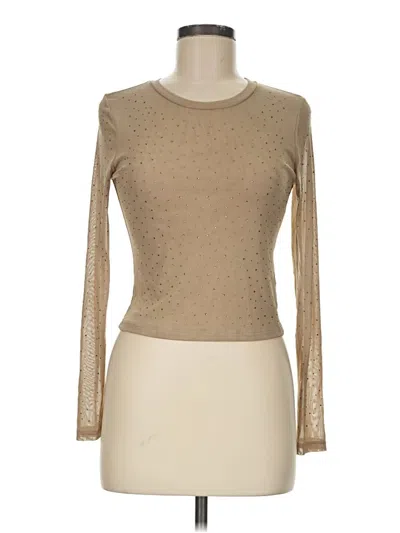 Pre-owned Madden Girl Long Sleeve T-shirt In Tan