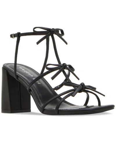 Madden Girl Chique Black Paris Strappy Square-toe High Heel Sandals