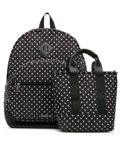 Madden Girl Lynx Nylon Dome Medium Backpack And Lunchbox Set In Black