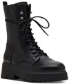 Madden Girl Maisey Lace-up Combat Booties In Black
