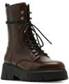 Madden Girl Maisey Lace-up Combat Booties In Brown