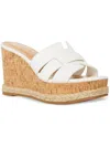 Madden Girl Martinaa Womens Faux Leather Strappy Wedge Sandals In White