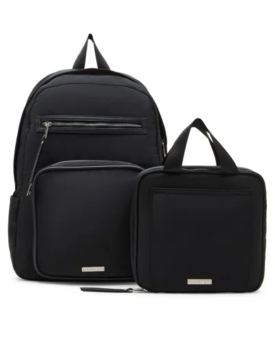 Madden Girl Matty Nylon Square Backpack With Lunchbox In Black