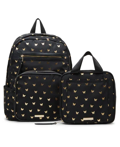 Madden Girl Matty Nylon Square Backpack With Lunchbox In Black Multi