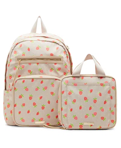 Madden Girl Matty Nylon Square Backpack With Lunchbox In Khaki