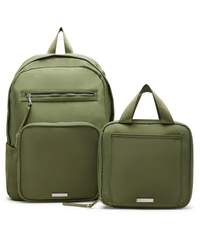 Madden Girl Matty Nylon Square Backpack With Lunchbox In Green