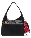 Madden Girl Medium Leather Hobo Bag In Black