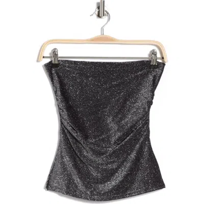 Madden Girl Metallic Knit Tube Top In Black