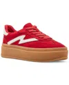 Madden Girl Womens Lace-up Suede Casual And Fashion Sneakers In Red Multi