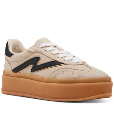 Madden Girl Mighty Platform Lace-up Sneakers In Taupe Multi