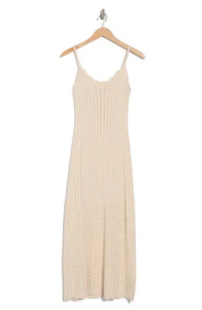 Madden Girl Mix Stitch Maxi Sweater Dress In Brown