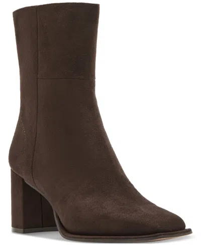 Madden Girl Monicaa Snip-toe Block-heel Booties In Dark Chocolate