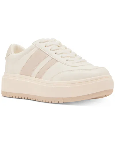 Madden Girl Navida Lace-up Low-top Platform Sneakers In Grey,white Multi