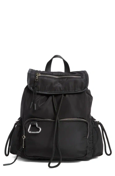 Madden Girl Nylon Flap Backpack In Black