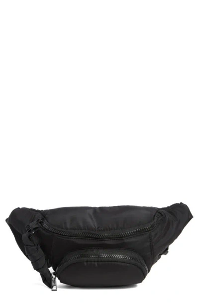 Madden Girl Padded Nylon Belt Bag In Black