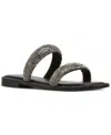 Madden Girl Partly Rhinestone Two-band Slide Sandals In Black Rhinestone