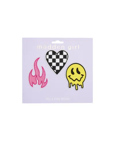 Madden Girl Peel & Stick Multi Icon Patch In Flame,checker Heart,smiley