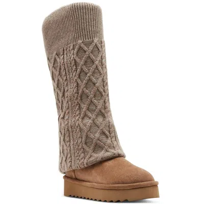 Madden Girl Peggyy Womens Two Tone Manmade Over-the-knee Boots In Tan Multi