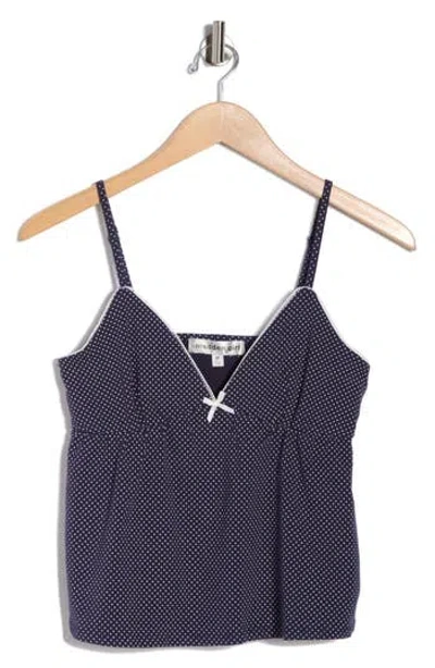 Madden Girl Picot Edge Babydoll Camisole In Black