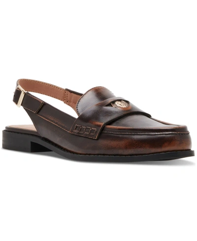 Madden Girl Polly Slingback Penny Loafer Flats In Brown Ruboff