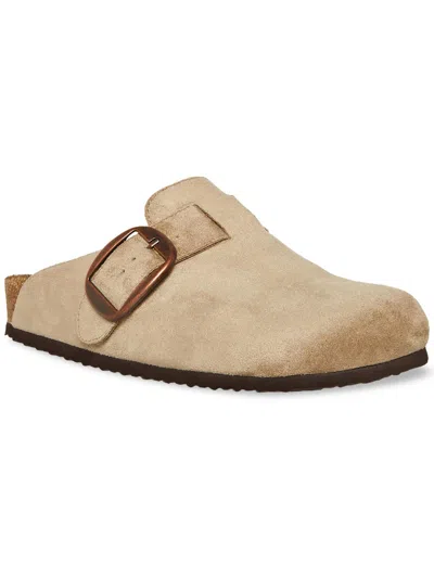 Madden Girl Prim Womens Faux Suede Closed Toe Mule Sandals In Grey