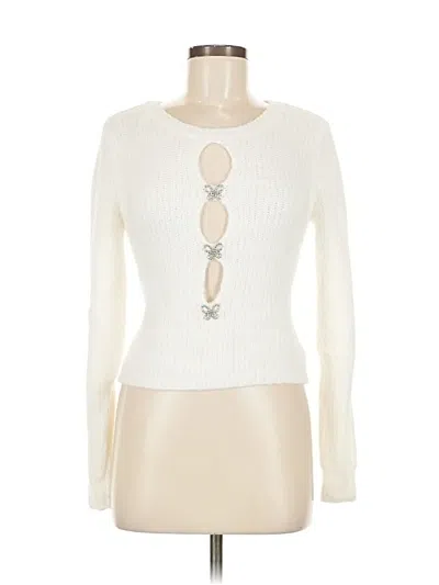 Pre-owned Madden Girl Pullover Sweater In White