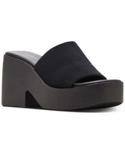 Madden Girl Raquel Platform Slide Sandals In Black