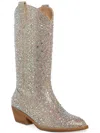 MADDEN GIRL REDFORD WOMENS FAUX LEATHER KNEE-HIGH COWBOY, WESTERN BOOTS