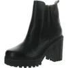 Madden Girl Rezzaa Womens Block Heel Leather Booties In Black