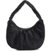 Madden Girl Rhinestone Mesh & Satin Mini Shoulder Bag In Black