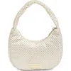 Madden Girl Rhinestone Mesh & Satin Mini Shoulder Bag In Gray