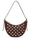 Madden Girl Rhisu Suede Zipper Crescent Shoulder Bag In Brown