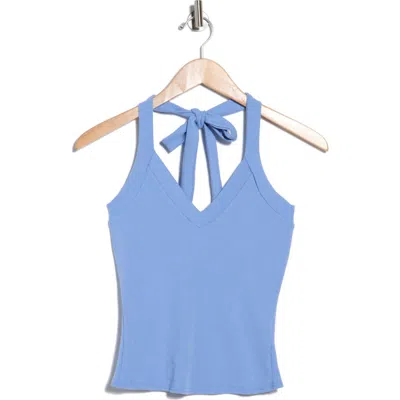 Madden Girl Rib Halter Top In Blue